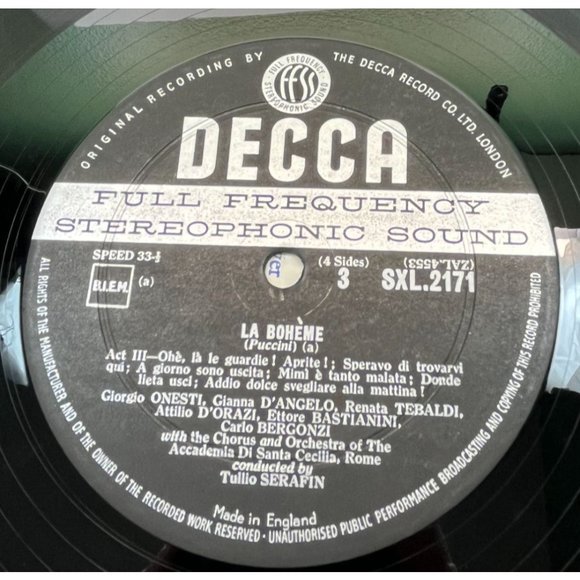 Puccini La Boheme DECCA SXL 2170-1 Tebaldi Bergonzi Serafin 2LP Box Set - Picture 6 of 8